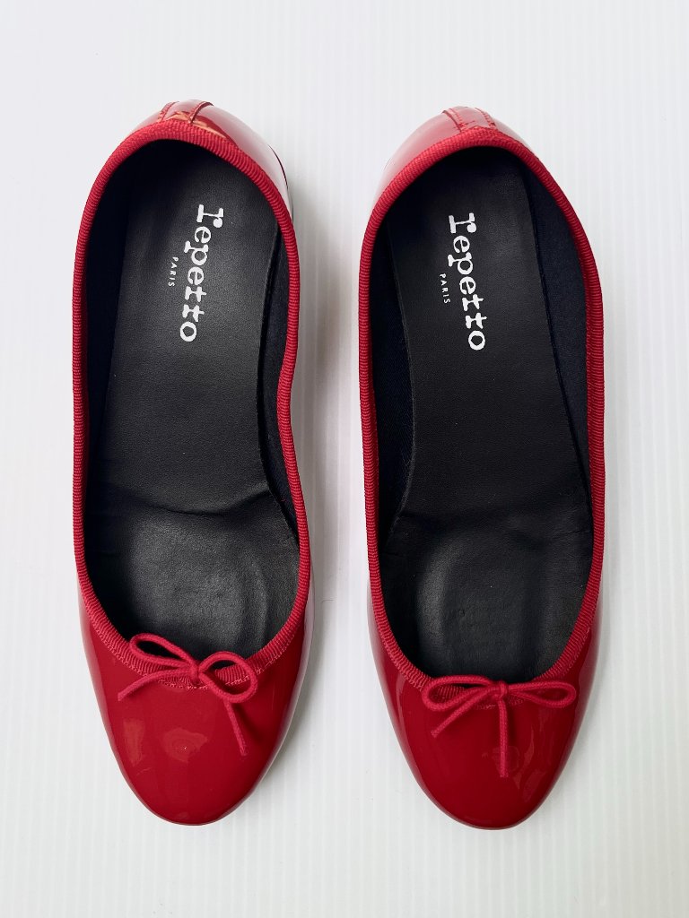 Repetto Camille Patent Leather Ballet Flats In Red - Size 37 Eu/Size 6 Us